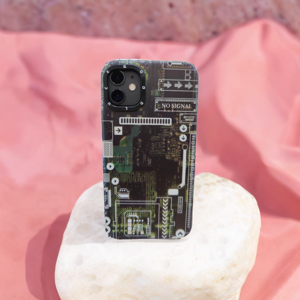 Techno Art AI Future Electric Circuit Retro IMD Chip Digital Mother Board Holographic Cover